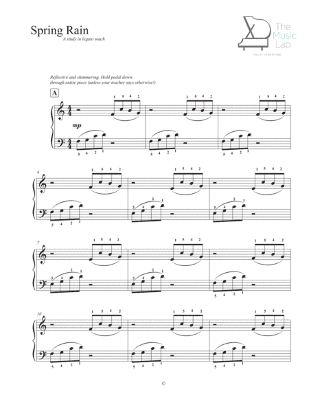 Spring Rain, for beginning piano students