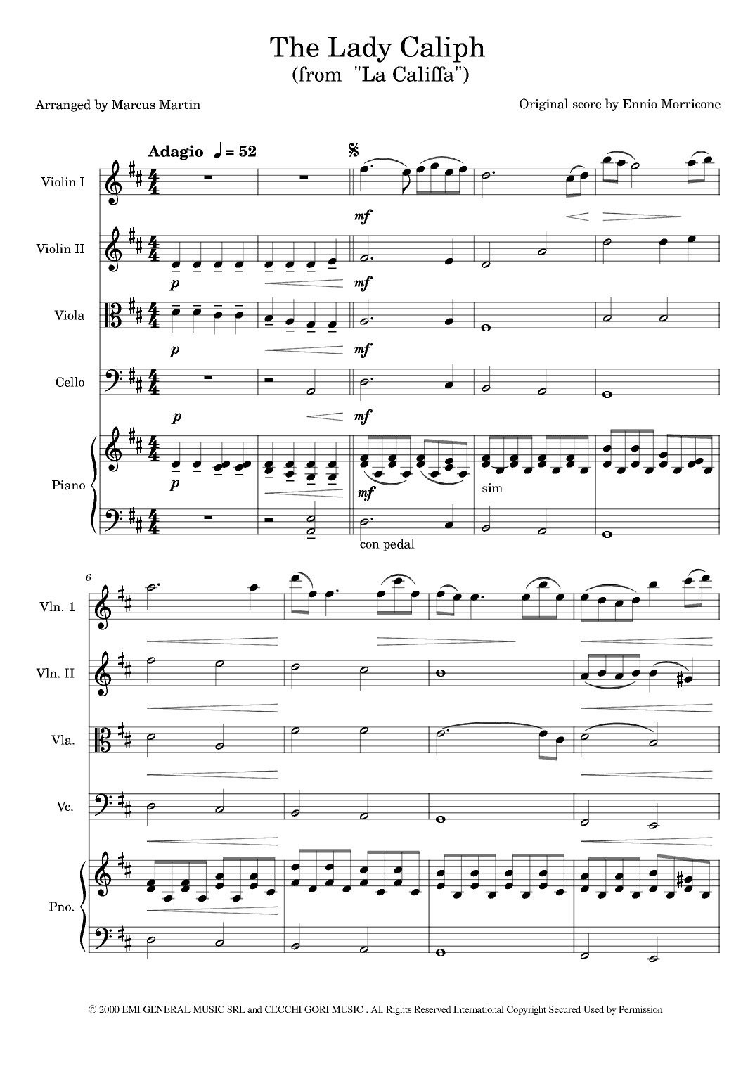 La Califfa (arr. Marcus Martin)