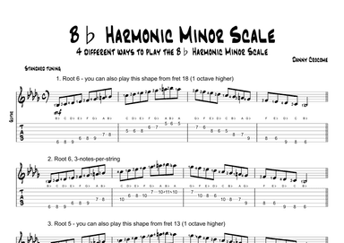 Bb Harmonic Minor Scale (4 Ways to Play)