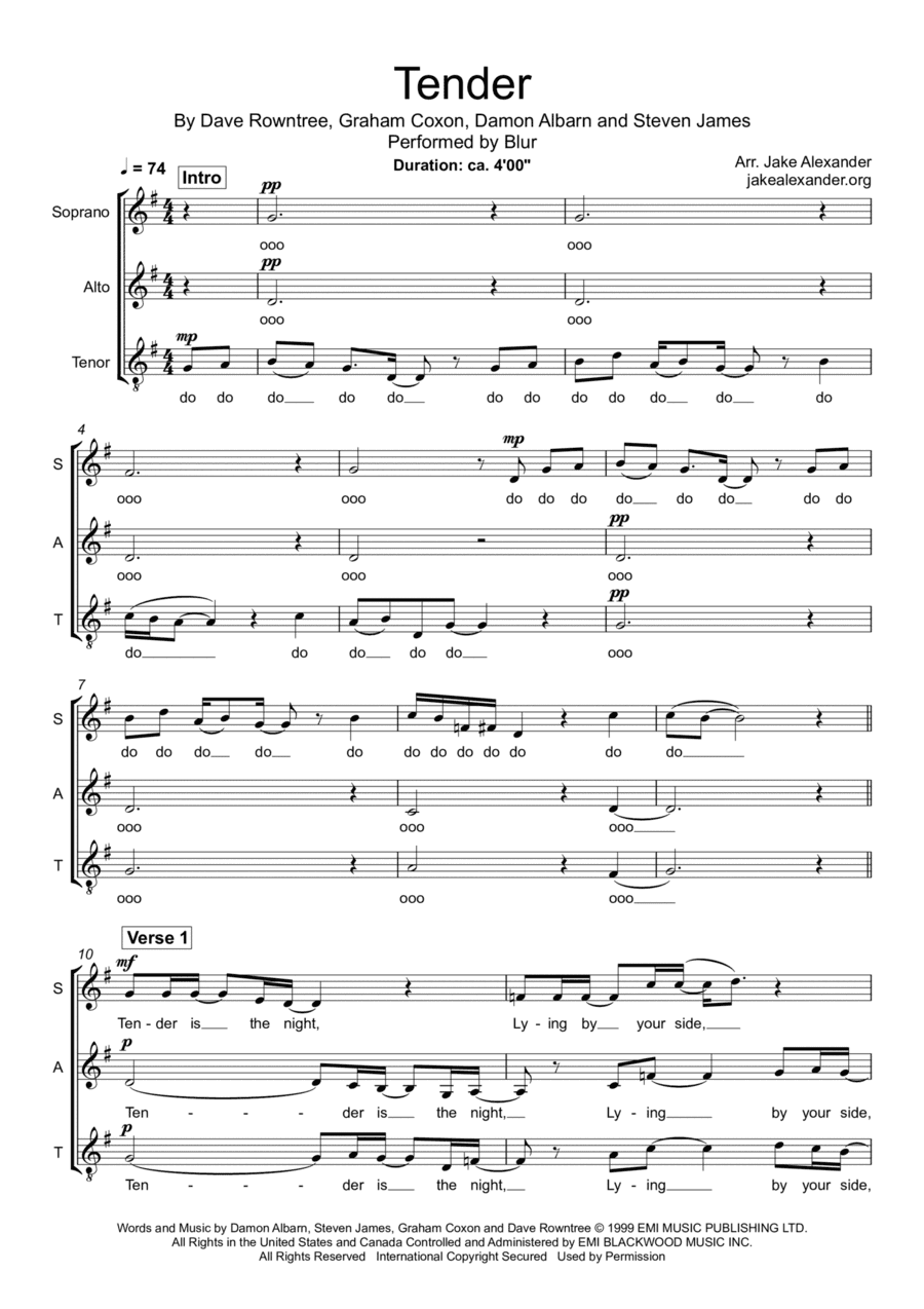 Tender (arr. Jake Alexander)