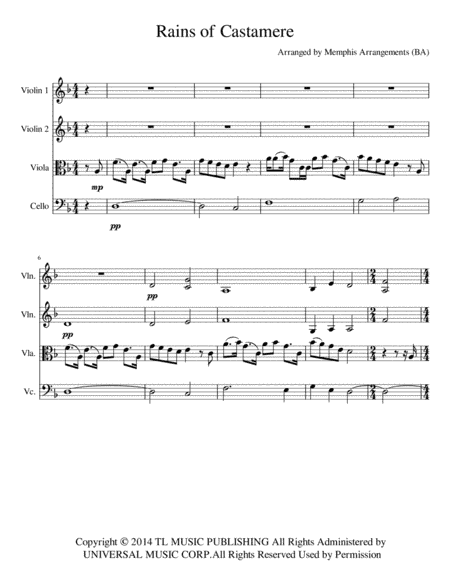 The Rains Of Castamere (arr. Memphis Arrangements (BA))