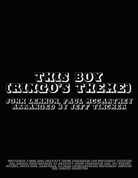 This Boy (ringo's Theme) (arr. Jeff Tincher)