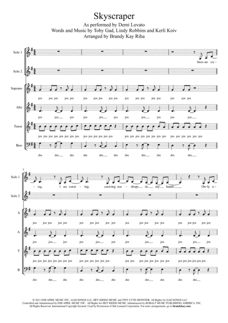 Skyscraper (arr. BK Riha / Brandy Kay Riha)