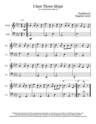I Saw Three Ships (arr. Dominic Meccia)