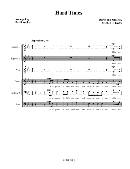Hard Times (arr. David Walker)