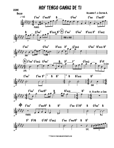 Hoy Tengo Ganas De Ti (arr. Mateo Aguilar)