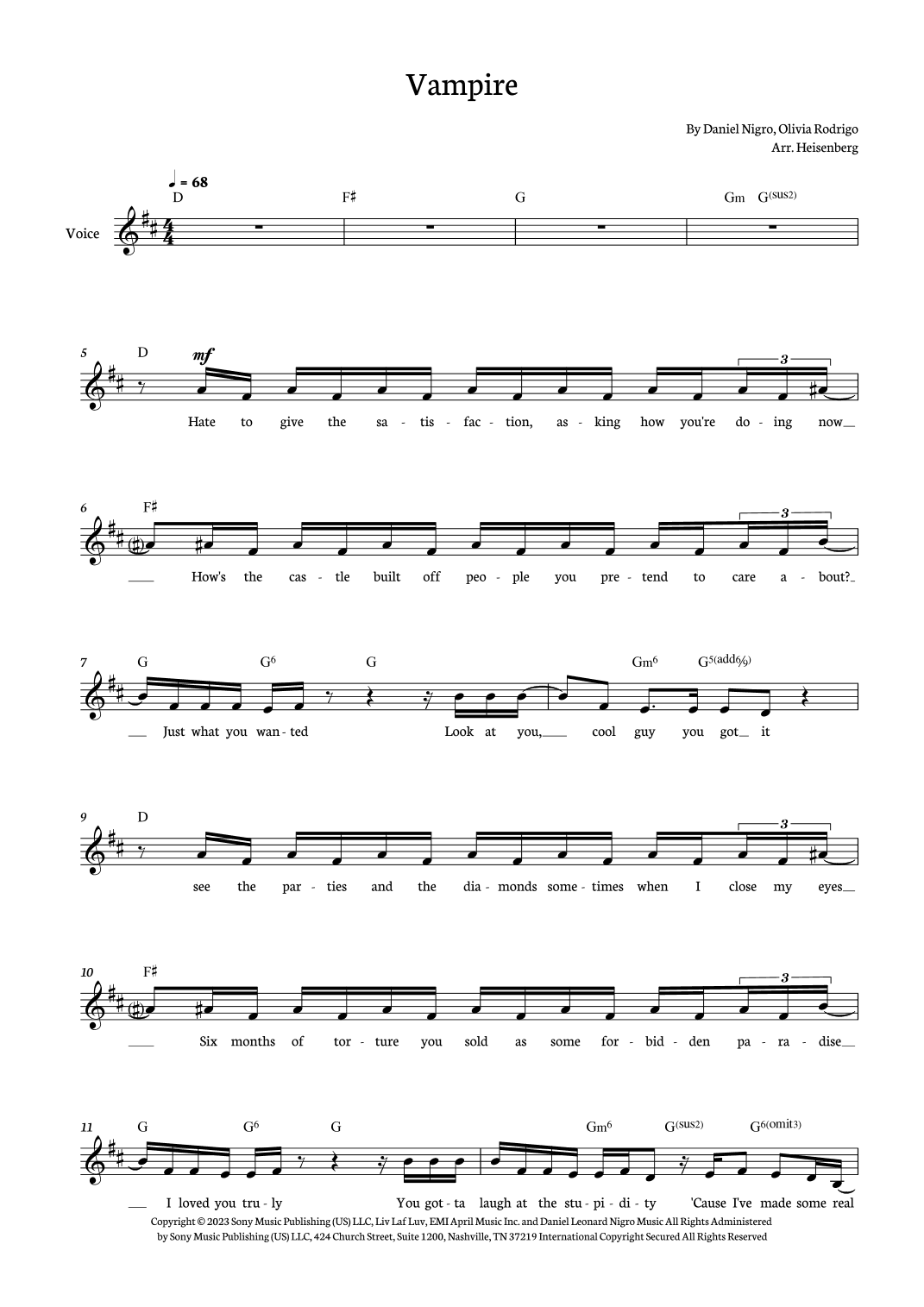 Vampire (arr. Heisenberg)