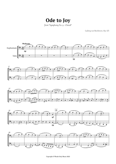 Ode to Joy by Beethoven for Low Brass Duet (arr. Ander)