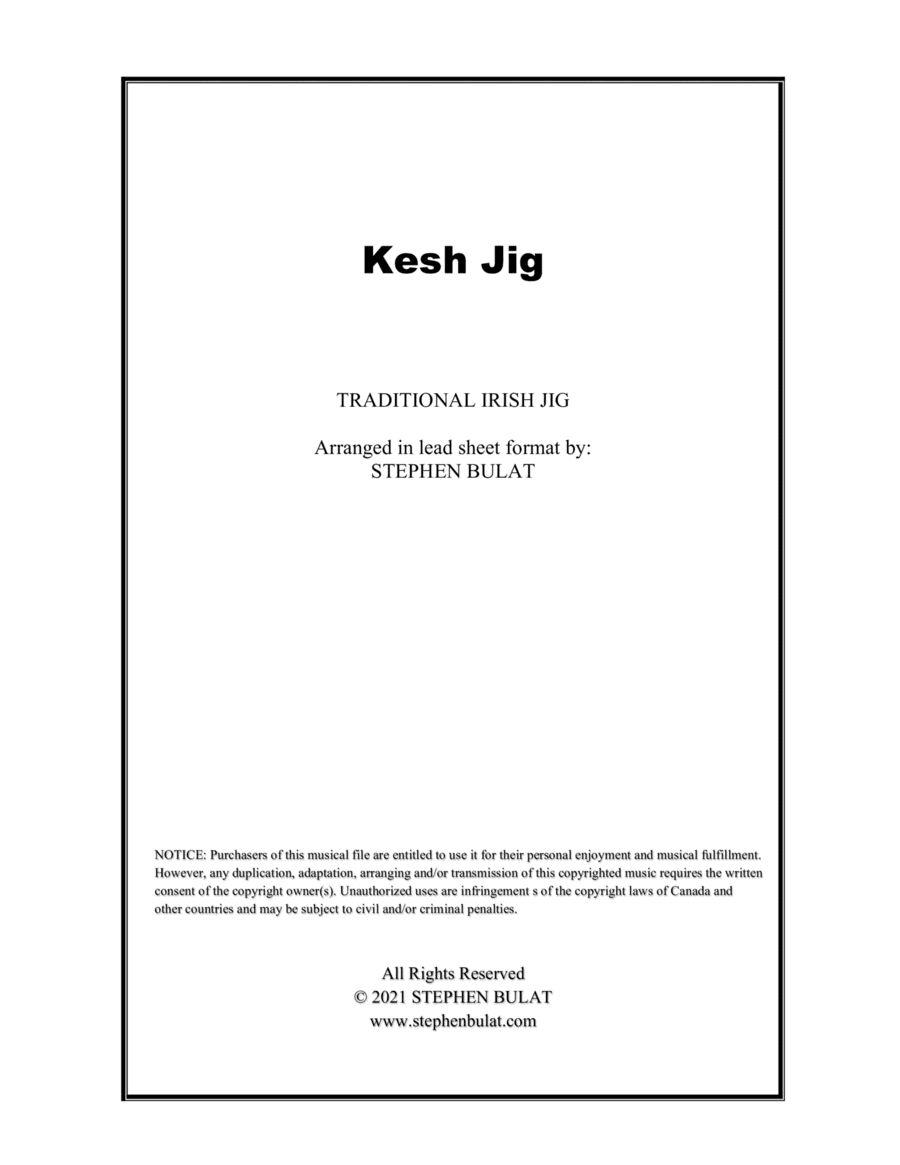 Kesh Jig (Irish Traditional) - Lead sheet (key of A) (arr. Stephen Bulat)