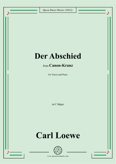 Loewe-Der Abschied,in C Major (arr. OSM Press)