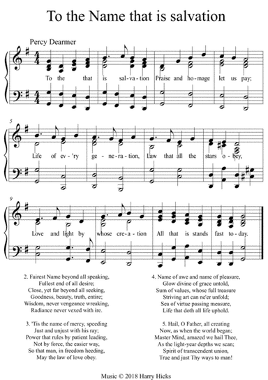 To the Name that is salvation. A new tune to a wonderful old hymn.