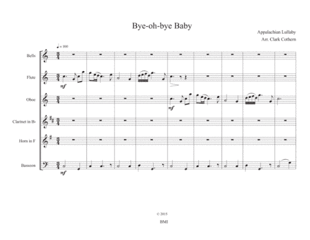 Bye-oh-Bye Baby (Woodwind Quintet and optional Bells) (arr. Clark Cothern)