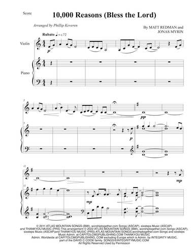 10,000 Reasons (bless The Lord) (arr. Phillip Keveren)