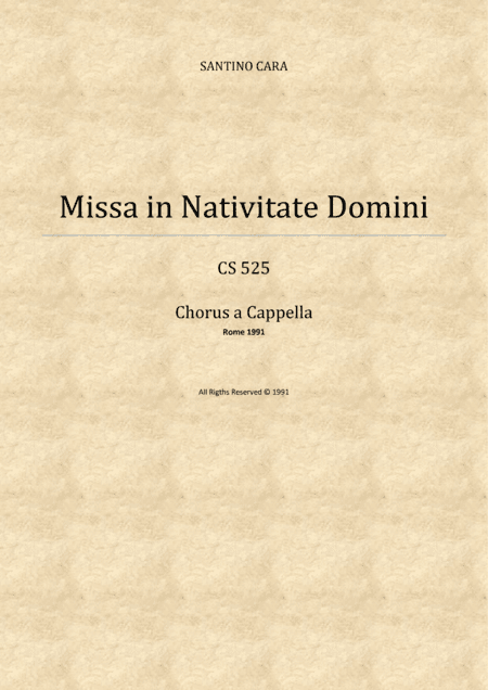 Sanctus-Benedictus - Missa in Nativitate Domini - SATB Choir a cappella