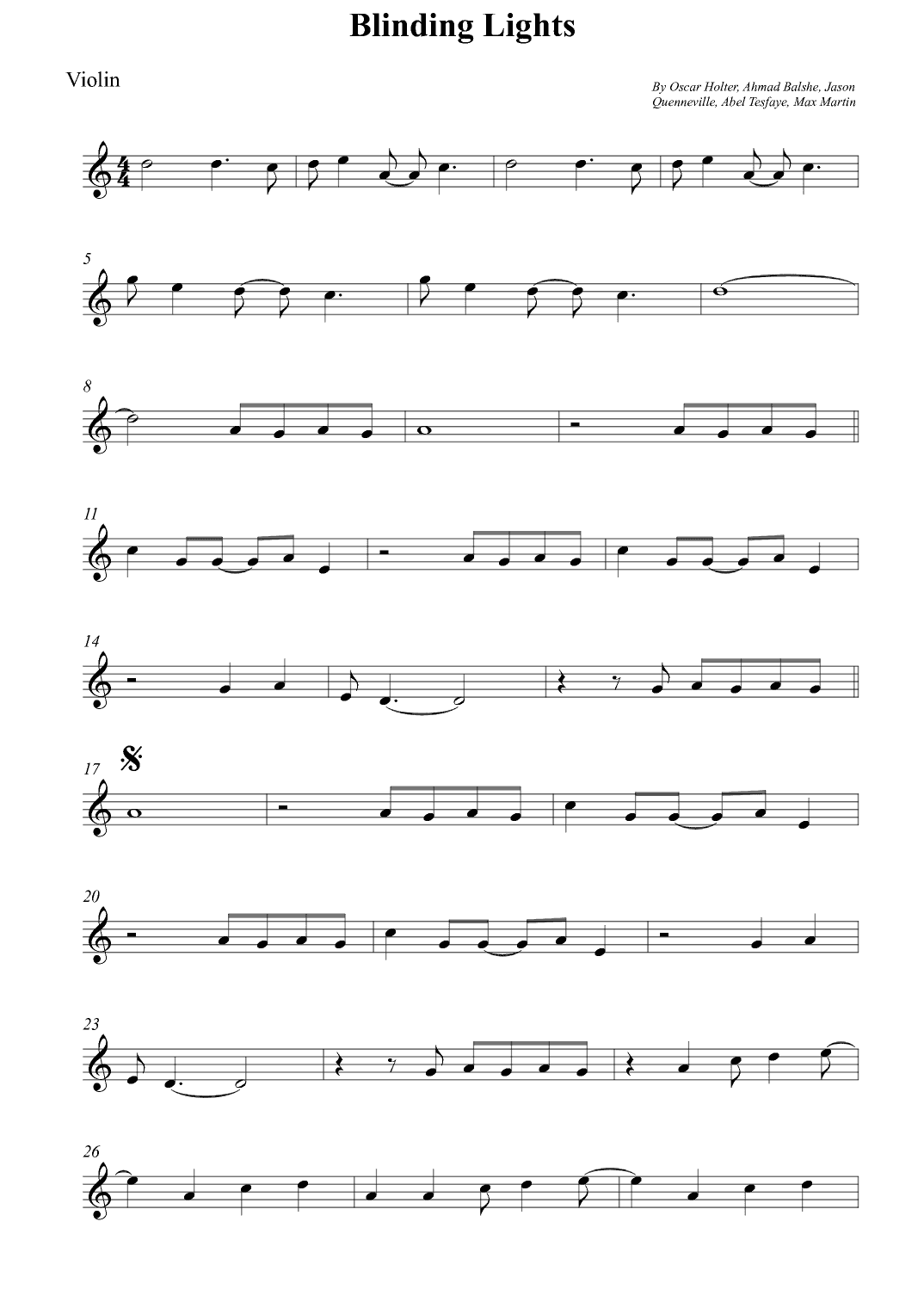 Blinding Lights (arr. Wesley S. SIlva)