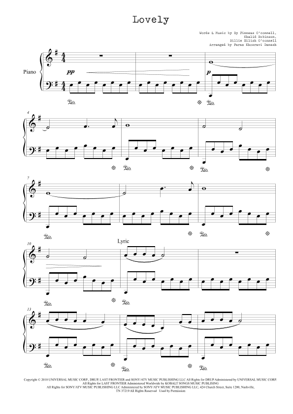 Lovely (arr. Faraz Khosravi Danesh)