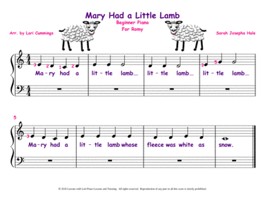 Mary Had a Little Lamb (arr. Lori Cummings)