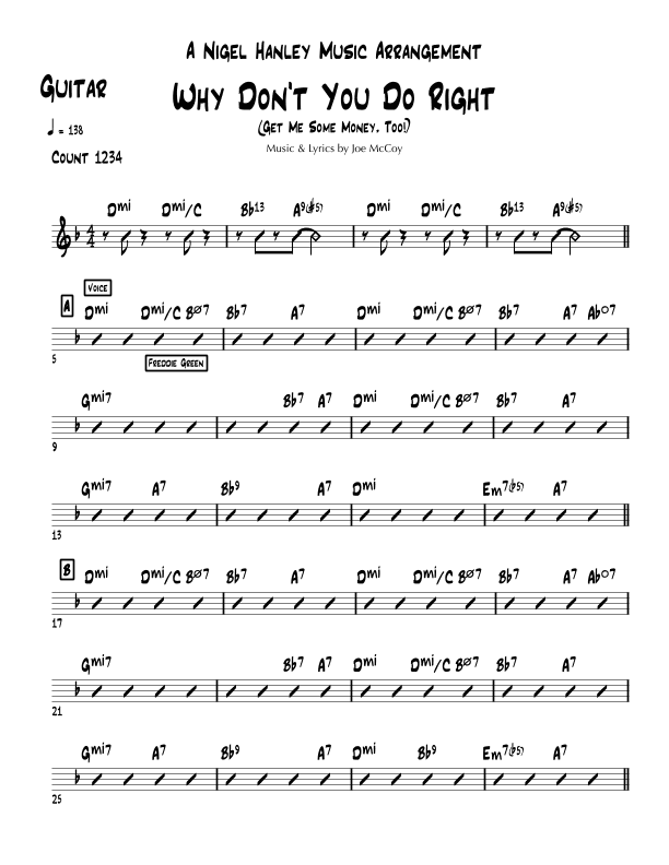 Why Don't You Do Right (get Me Some Money, Too!) (arr. Nigel Hanley)