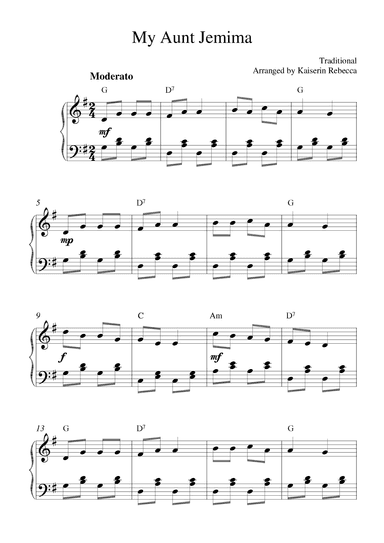 My Aunt Jemima (arr. Kaiserin Rebecca)