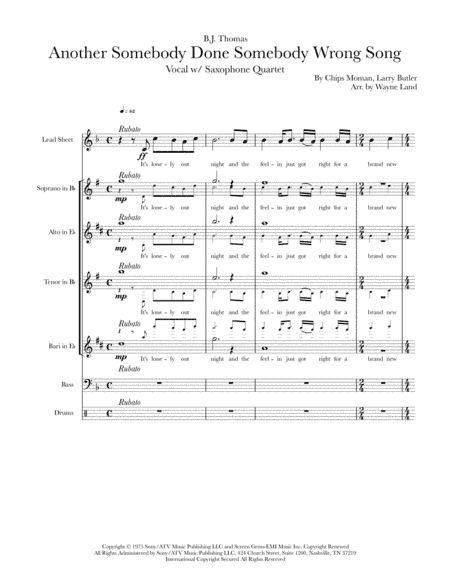 (hey, Won't You Play) Another Somebody Done Somebody Wrong Song (arr. Wayne Land)