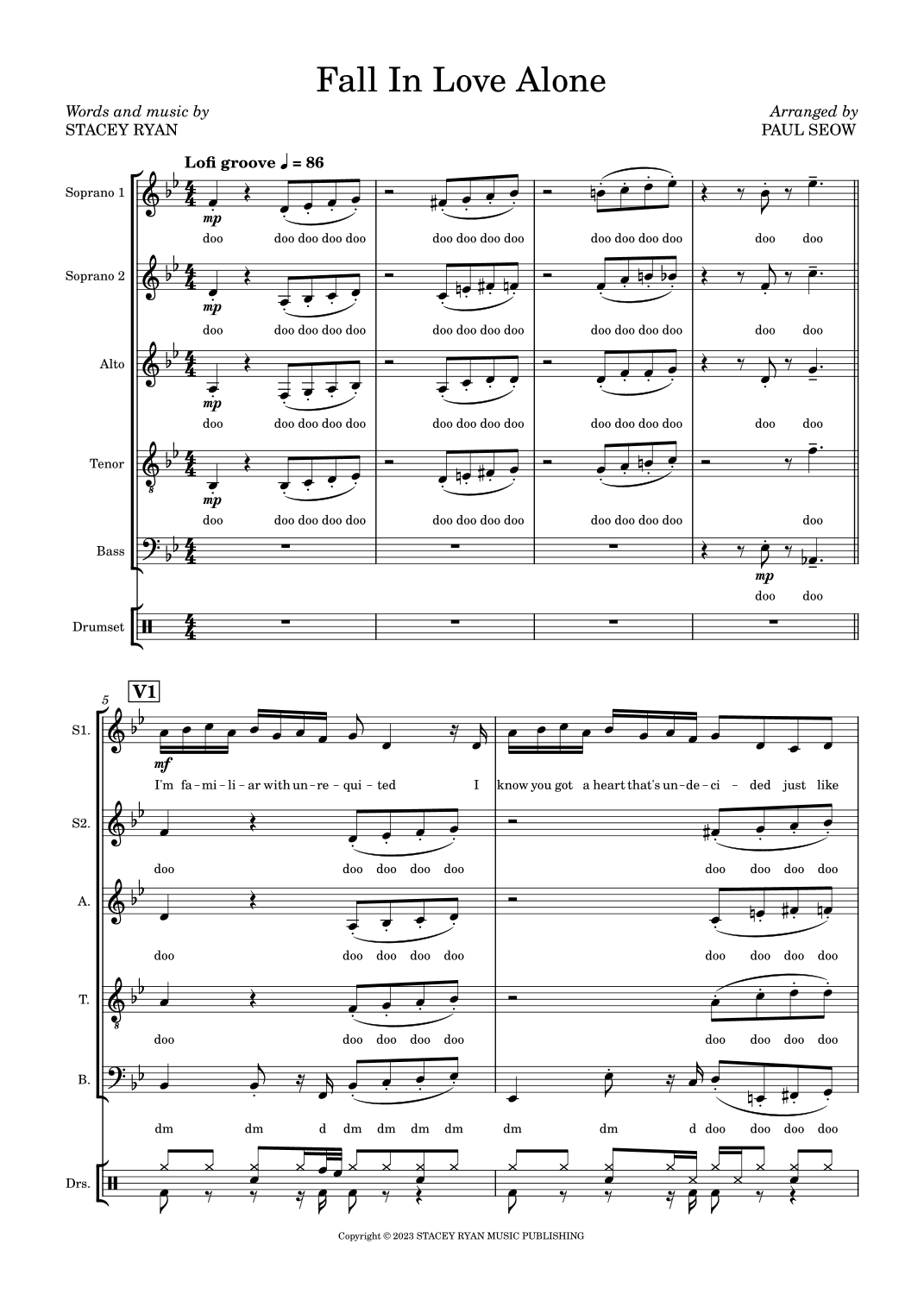 Fall In Love Alone (arr. Paul Seow)