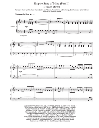 Empire State Of Mind (Part II) Broken Down (arr. Salvatore Mallimo)
