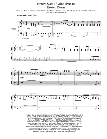 Empire State Of Mind (Part II) Broken Down (arr. Salvatore Mallimo)