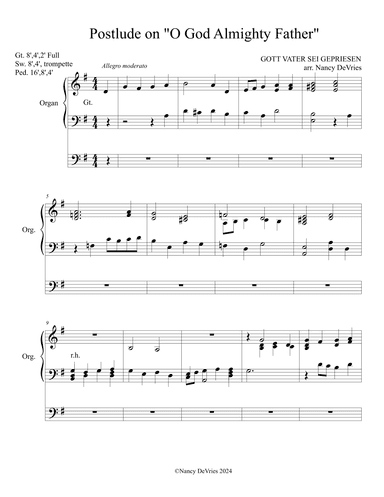 Postlude on "O God Almighty Father" (arr. Nancy DeVries)