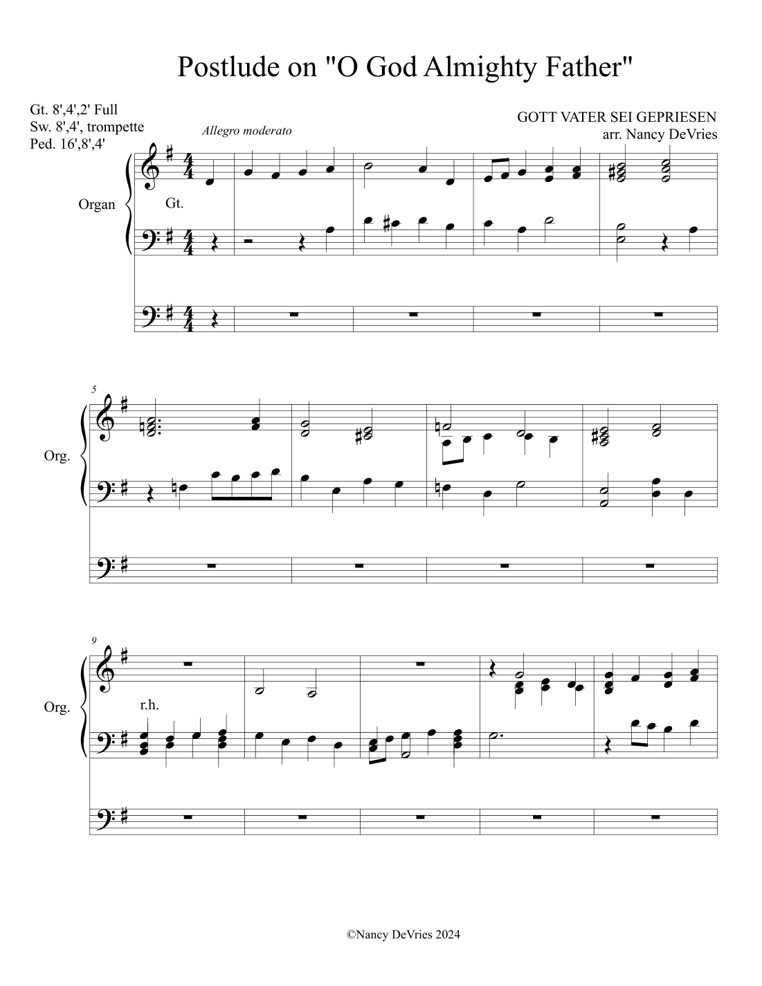 Postlude on "O God Almighty Father" (arr. Nancy DeVries)