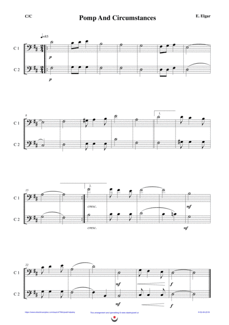 Pomp and Circumstances (easy brass duet Nb. 4 - C/C) (arr. Josef STASTNY)