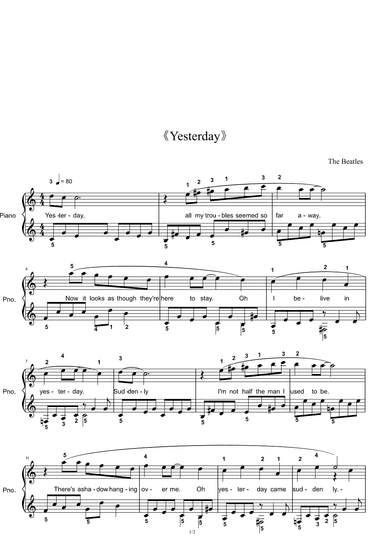 Yesterday (arr. The Beatles)