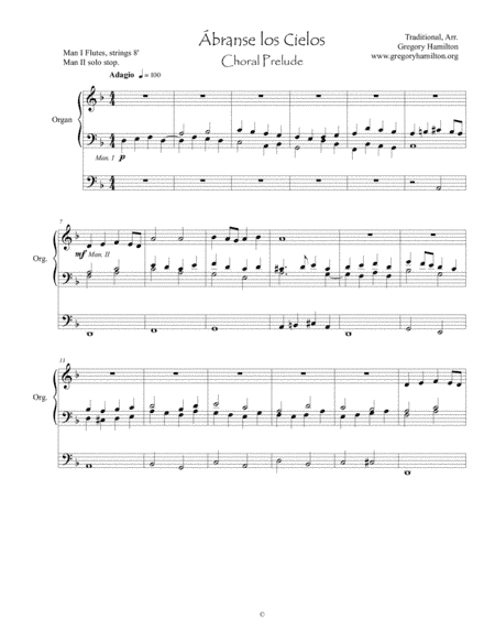 Ábranse los Cielos A Choral Prelude for organ