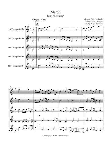 March (from "Hercules") (Trumpet Quintet) (arr. Regis Bookshar)