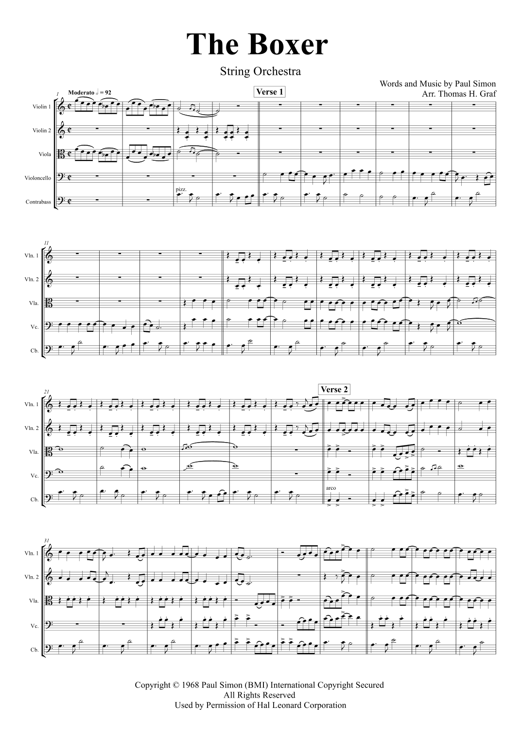 The Boxer (arr. Thomas H. Graf)
