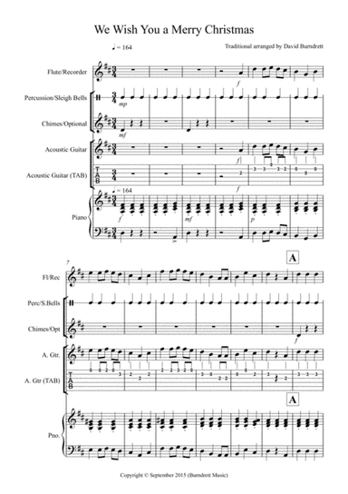 We Wish You a Merry Christmas for Classroom/Orff Ensemble (arr. David Burndrett)