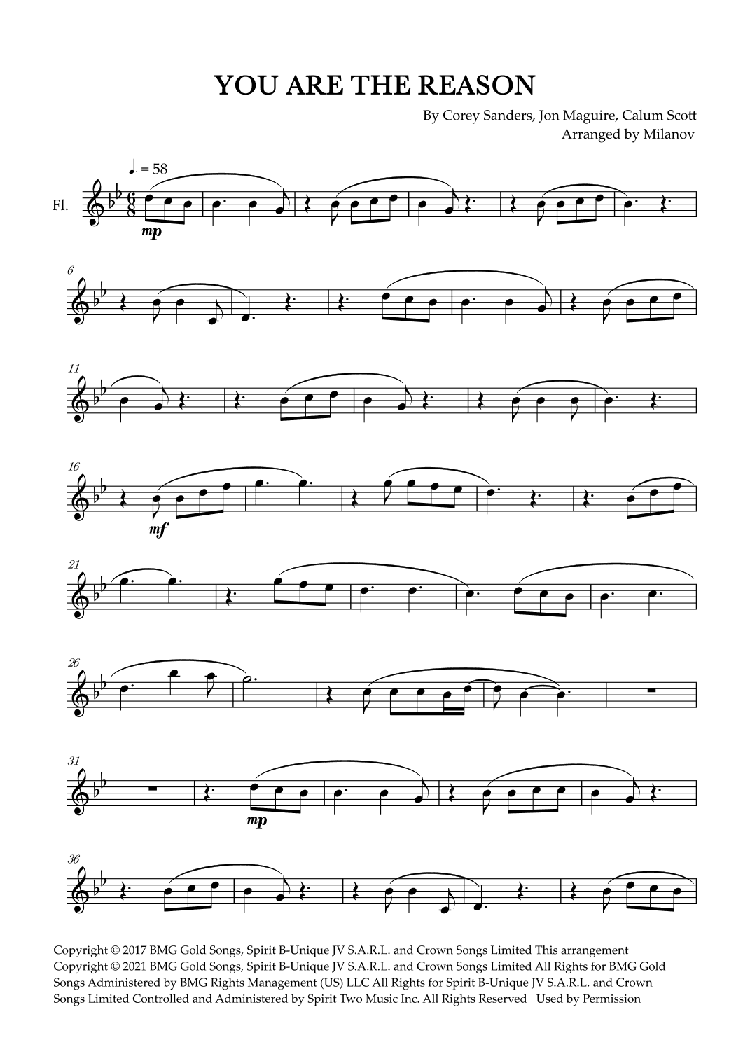 You Are The Reason (arr. Milanov)