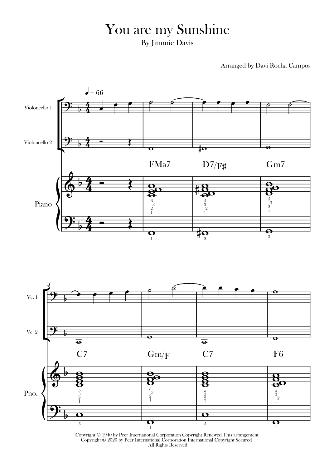 You Are My Sunshine (arr. Davi Rocha Campos)