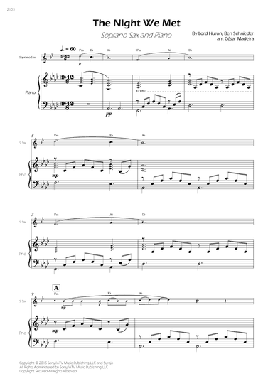 The Night We Met (arr. César Madeira)