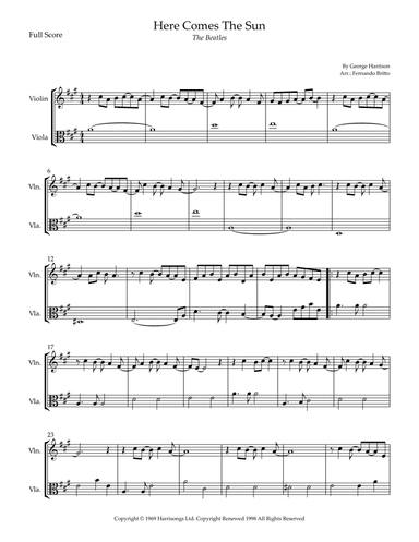 Here Comes The Sun (arr. Fernando Britto)
