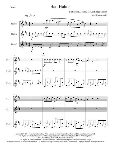 Bad Habits (arr. Sean Arawjo)