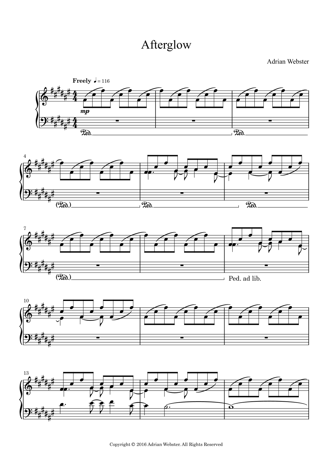 Afterglow - CrusaderBeach - Beautiful Relaxing Piano Solo