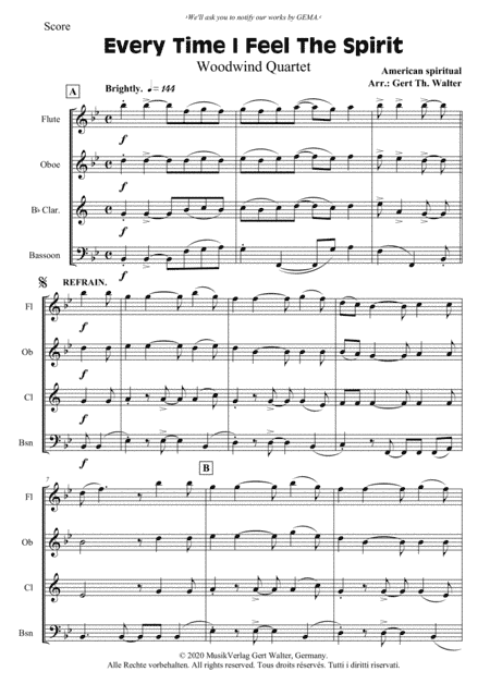 Every Time I Feel The Spirit (arr. Gert Th. Walter)
