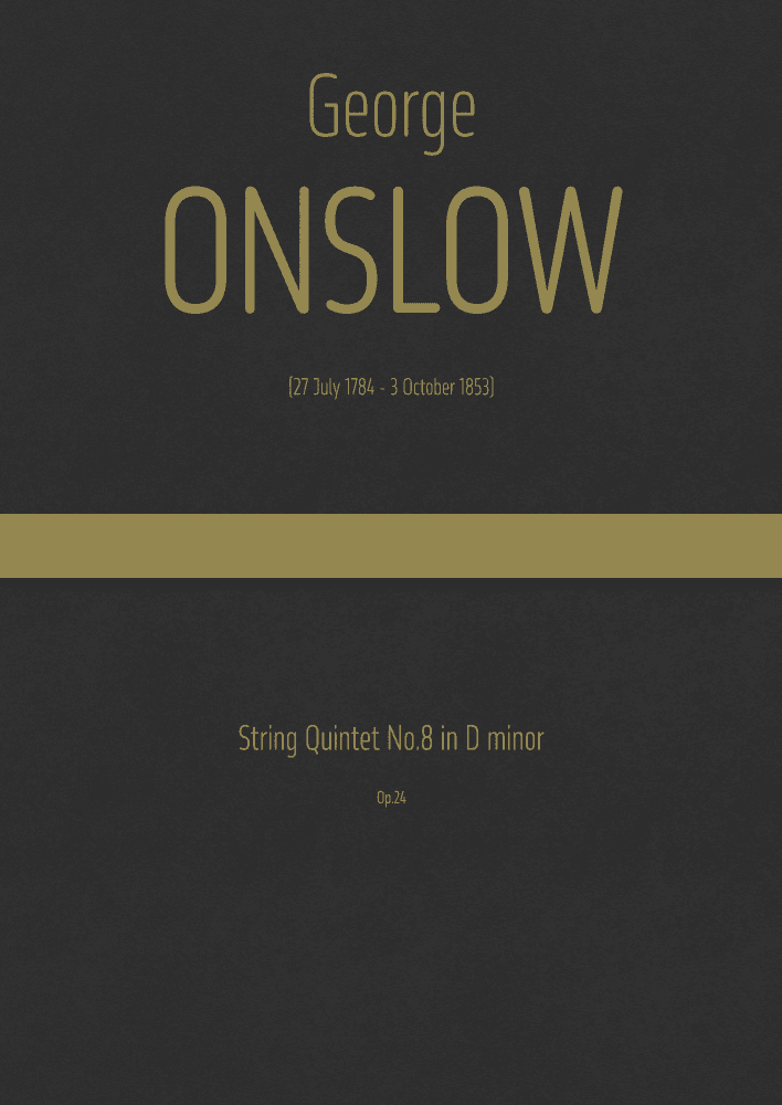 Onslow - String Quintet No.8 in D minor, Op.24 (arr. J.G. Cucó Barber)