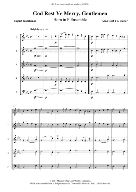 God Rest Ye Merry, Gentlemen (arr. Gert Th. Walter)