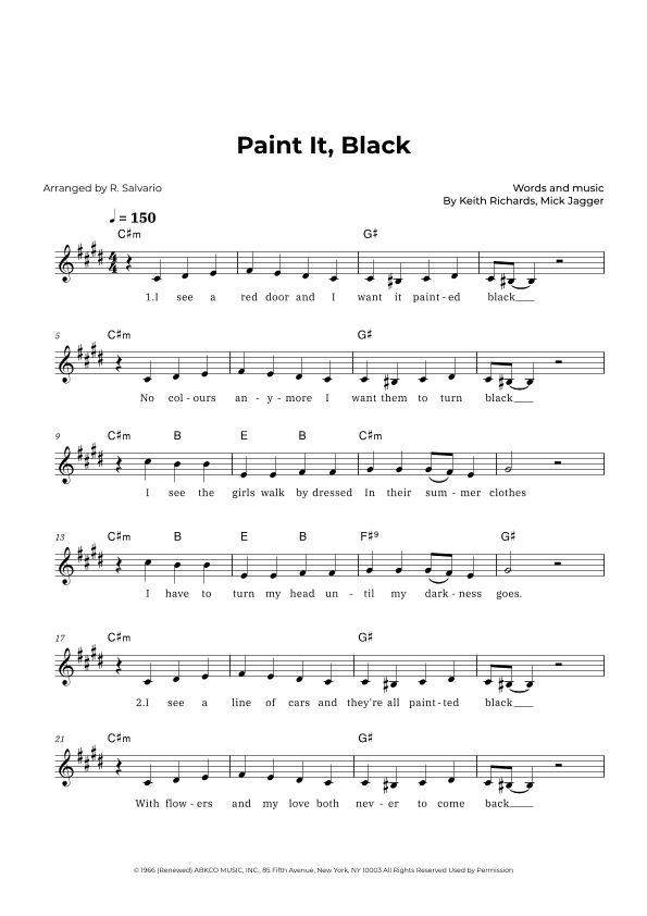 Paint It, Black (arr. R. Salvario)