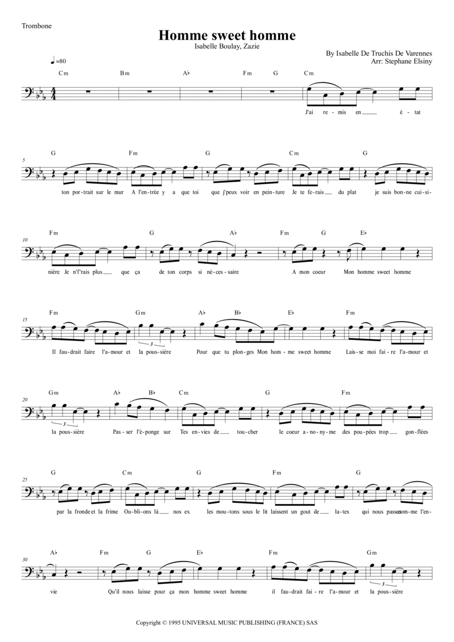 Homme Sweet Homme (arr. Stephane ELSINY)