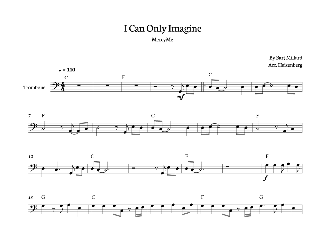I Can Only Imagine (arr. Heisenberg)