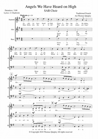 Angels We Have Heard On High (arr. Thomas Quigley)