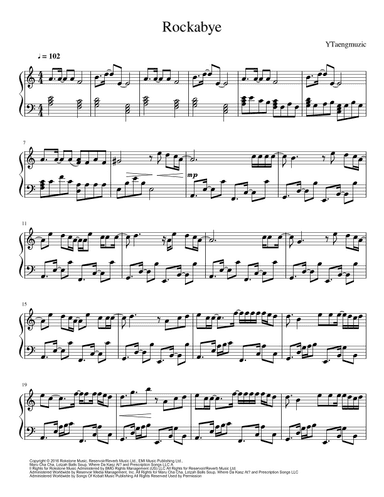Rockabye (arr. YTaengmuzic)