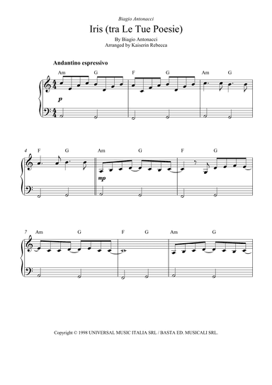 Iris (tra Le Tue Poesie) (arr. Kaiserin Rebecca)